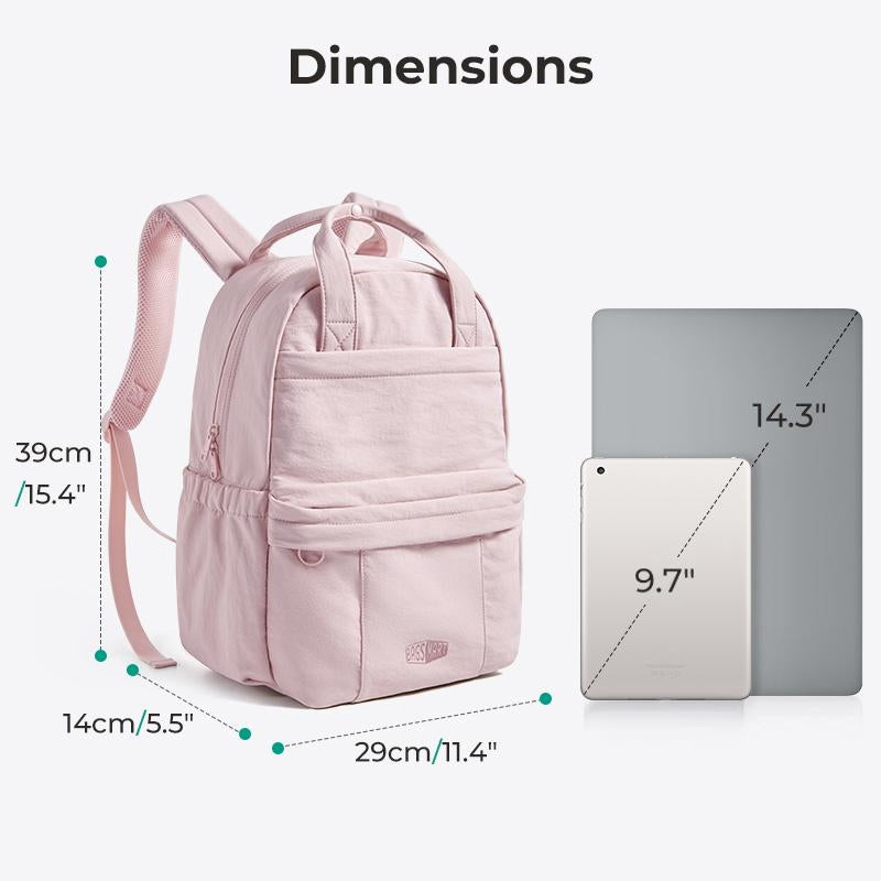 BAGSMART Chic 20L Waterproof Casual College Backpack Fits 14.3" Laptop & 40 Oz Water Bottle Lightweight 0.84Lbs Travel Backpack for Adults