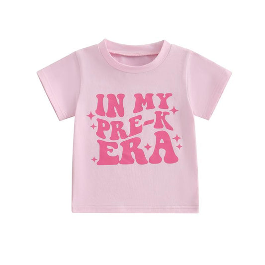 FOCUSNORM Back to School Outfit for Girls in My Pre-K Era Shirt/Kindergarten/First Grade Shirts Kid First Day of School Photo