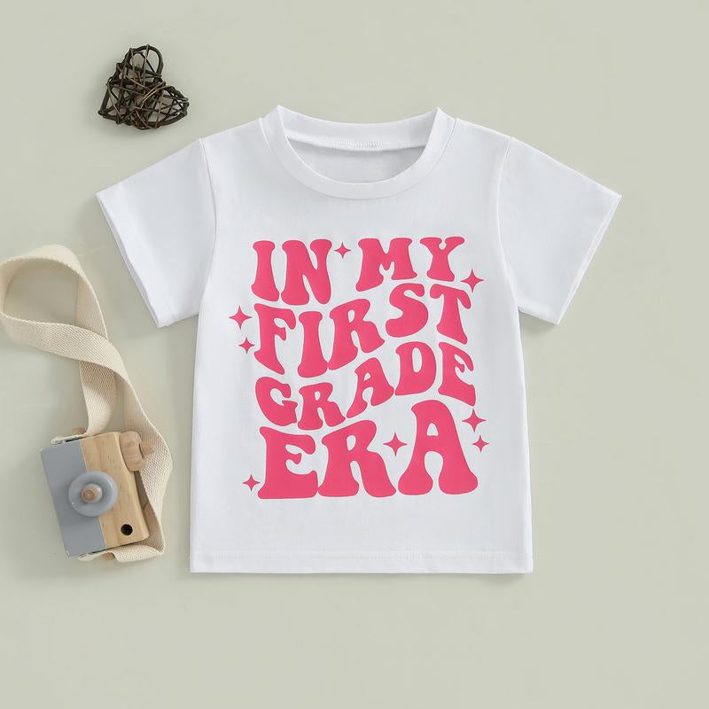 FOCUSNORM Back to School Outfit for Girls in My Pre-K Era Shirt/Kindergarten/First Grade Shirts Kid First Day of School Photo