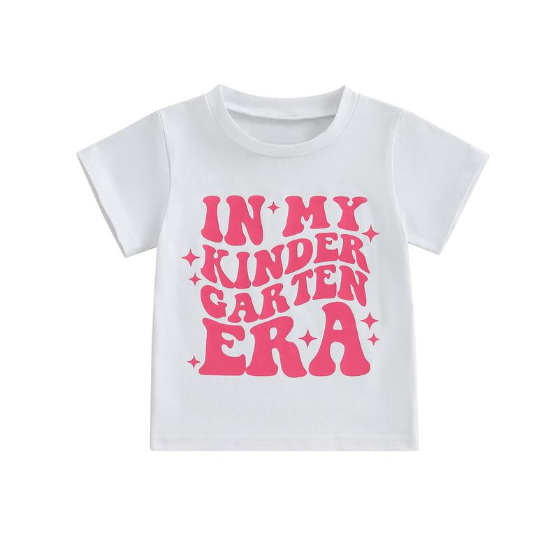FOCUSNORM Back to School Outfit for Girls in My Pre-K Era Shirt/Kindergarten/First Grade Shirts Kid First Day of School Photo