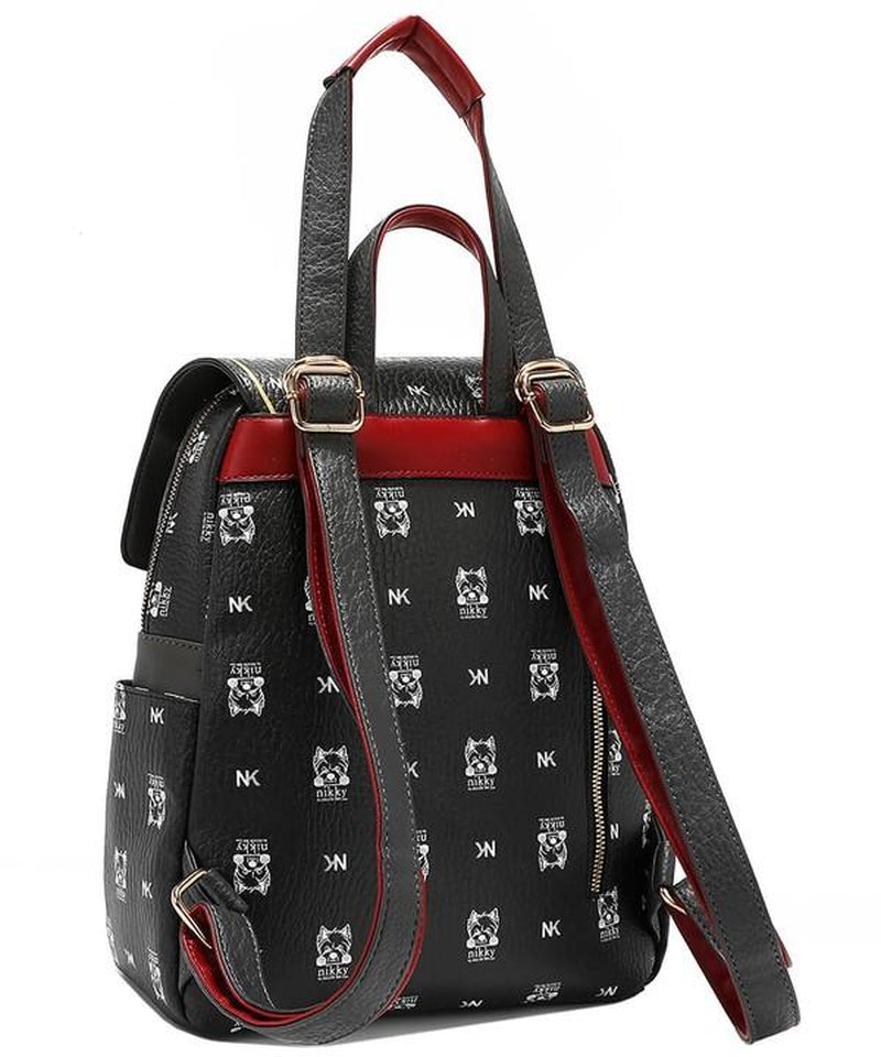 Nicole Lee Cat Eco-Leather Convertible Backpack Bag - Medium Size, Versatile & Sustainable, Cartoon Pattern, Eco-Friendly Material, Convertible Straps, Casual Daypack, Bookbag,Back-To-School,Labor Day