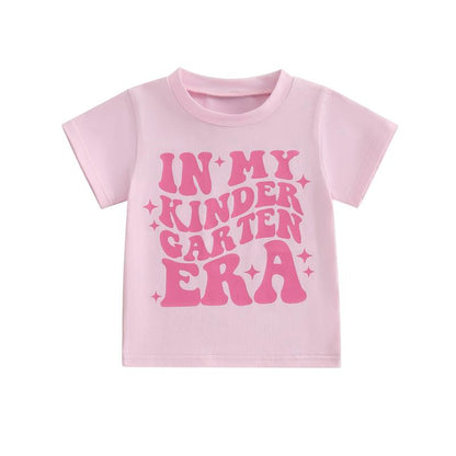 FOCUSNORM Back to School Outfit for Girls in My Pre-K Era Shirt/Kindergarten/First Grade Shirts Kid First Day of School Photo