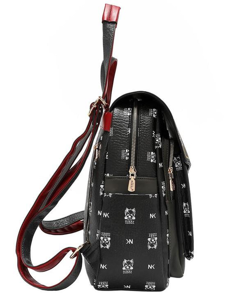Nicole Lee Cat Eco-Leather Convertible Backpack Bag - Medium Size, Versatile & Sustainable, Cartoon Pattern, Eco-Friendly Material, Convertible Straps, Casual Daypack, Bookbag,Back-To-School,Labor Day