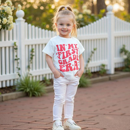 FOCUSNORM Back to School Outfit for Girls in My Pre-K Era Shirt/Kindergarten/First Grade Shirts Kid First Day of School Photo