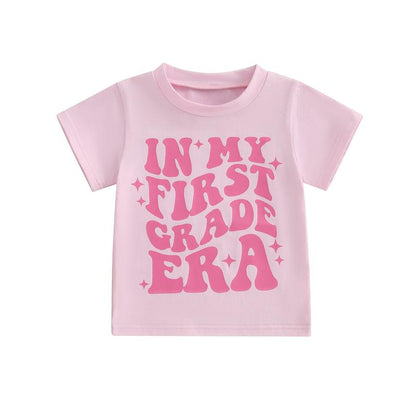 FOCUSNORM Back to School Outfit for Girls in My Pre-K Era Shirt/Kindergarten/First Grade Shirts Kid First Day of School Photo