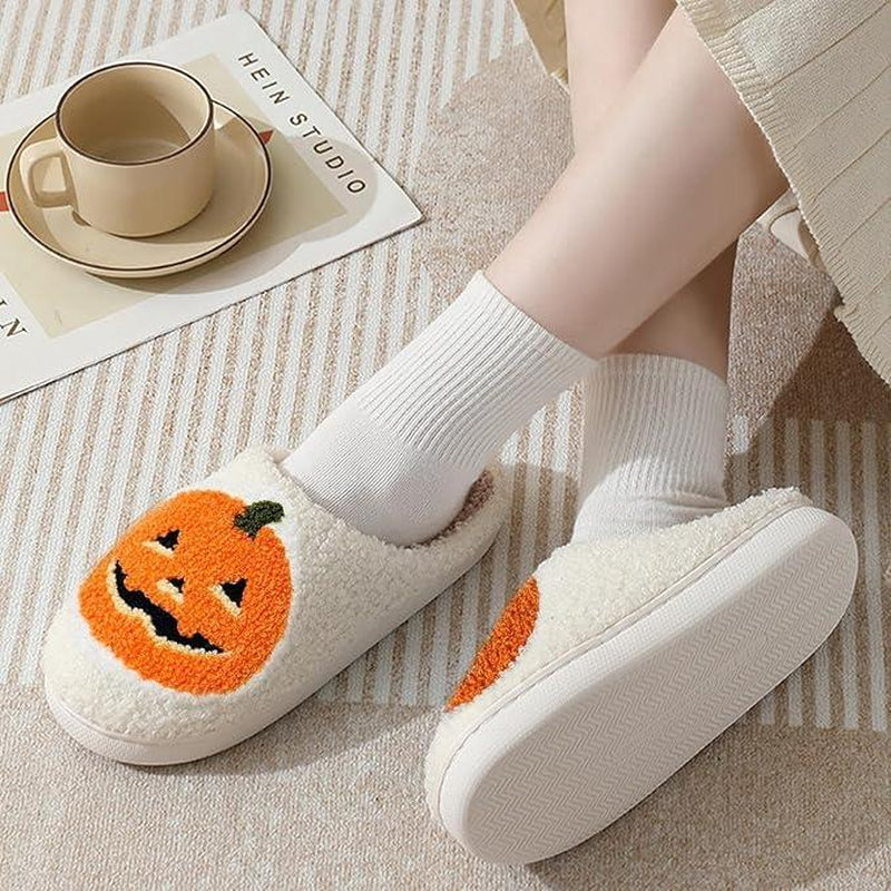 Women'S Trendy Cartoon Pumpkin Slippers | Warm Comfy Indoor/Outdoor Wear | Perfect Gift for Back-To-School or Birthdays