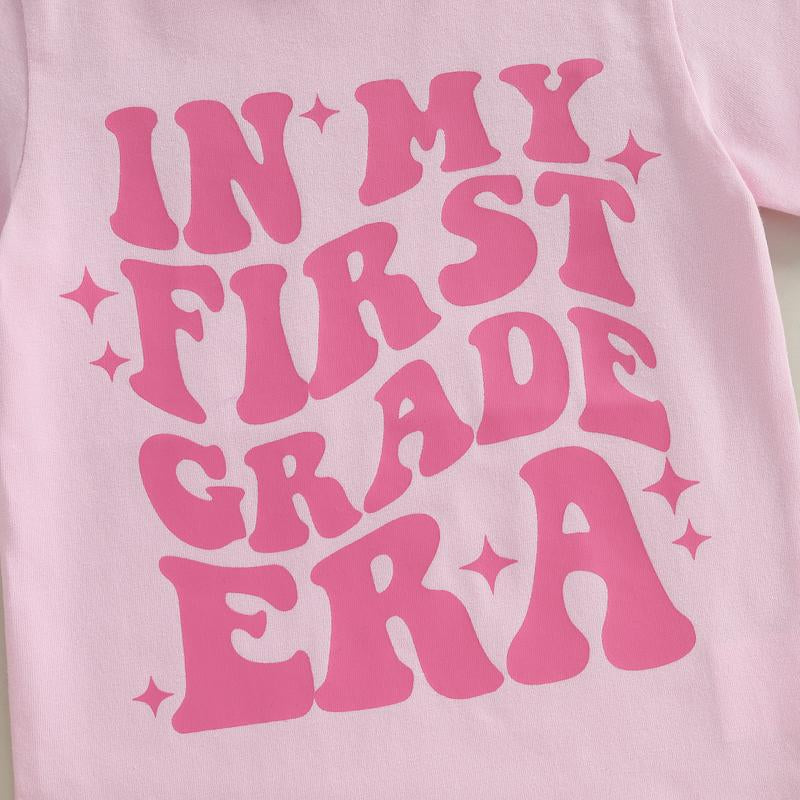 FOCUSNORM Back to School Outfit for Girls in My Pre-K Era Shirt/Kindergarten/First Grade Shirts Kid First Day of School Photo