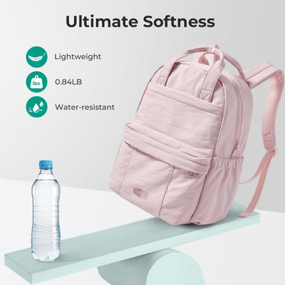 BAGSMART Chic 20L Waterproof Casual College Backpack Fits 14.3" Laptop & 40 Oz Water Bottle Lightweight 0.84Lbs Travel Backpack for Adults
