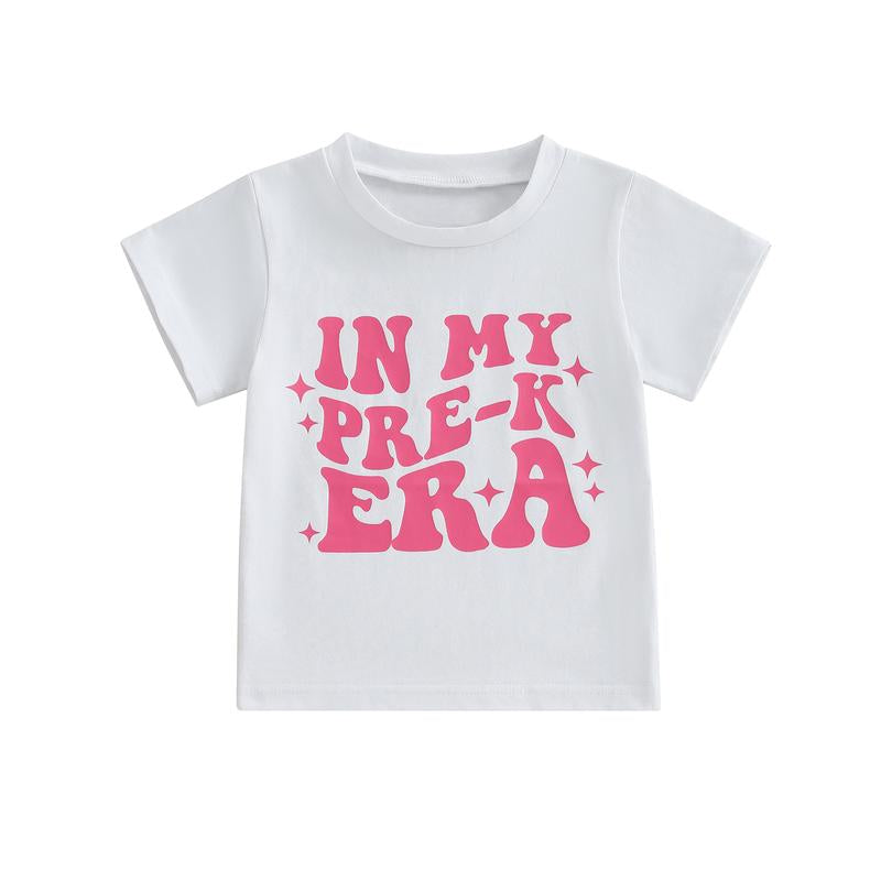 FOCUSNORM Back to School Outfit for Girls in My Pre-K Era Shirt/Kindergarten/First Grade Shirts Kid First Day of School Photo