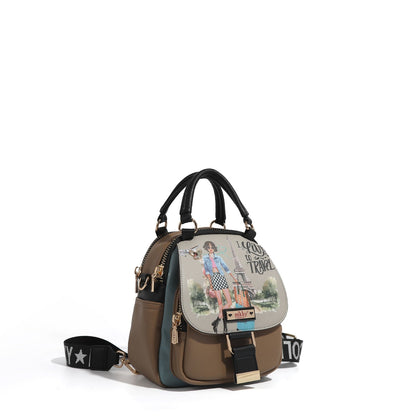 MOCHILA / BANDOLERA DE NYLON (I LIVE TO TRAVEL)-3