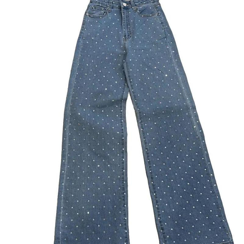 2025 Coquette Denim Jeans - Bows, Leopard , Rhinestones Feminine Fabric