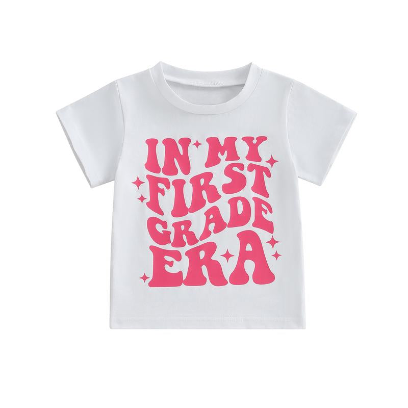 FOCUSNORM Back to School Outfit for Girls in My Pre-K Era Shirt/Kindergarten/First Grade Shirts Kid First Day of School Photo