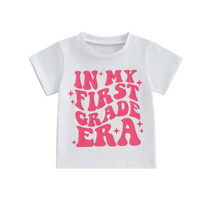 FOCUSNORM Back to School Outfit for Girls in My Pre-K Era Shirt/Kindergarten/First Grade Shirts Kid First Day of School Photo