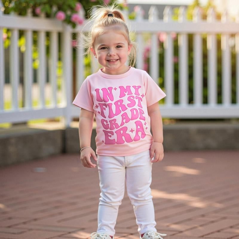 FOCUSNORM Back to School Outfit for Girls in My Pre-K Era Shirt/Kindergarten/First Grade Shirts Kid First Day of School Photo